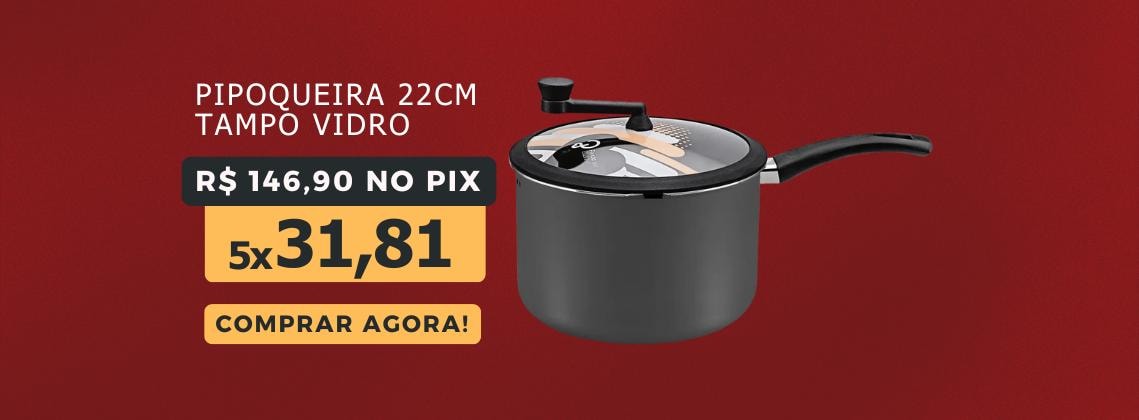 Pipoqueira 22Cm Tampo Vidro Panelux Grafite