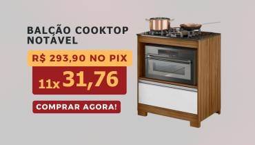 Balcão Cooktop Nt3110 Notável Freijó Trend Branco