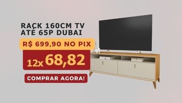 Rack 160Cm Tv Ate 65P Dubai Linea Brasil Tauari/Off White