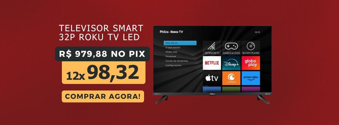 Televisor Smart 32P Philco Roku Tv Led Preto
