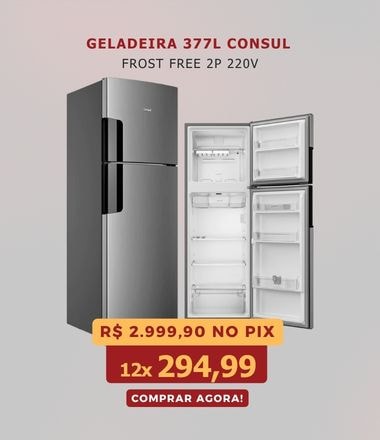 Geladeira 377L 2P Consul Crm44 Frost Free Prata 220V Inox