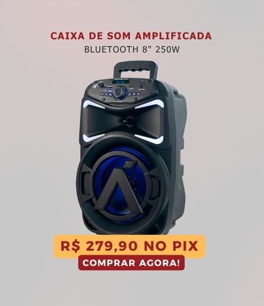 Caixa De Som Amplificada Bluetooth 8 250W Preto