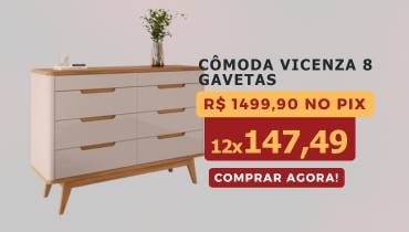  Comoda Vicenza 8 Gavetas Off White Cedro