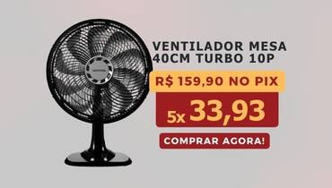 Ventilador Mesa 40Cm Turbo 10P 220V Preto Cinza
