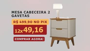  Mesa De Cabeceira Vicenza 2 Gavetas Off White Cedro