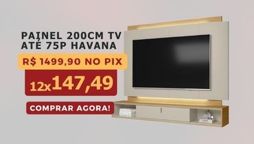 Painel 200Cm Tv Ate 75P Havana Linea Tauari/Off White