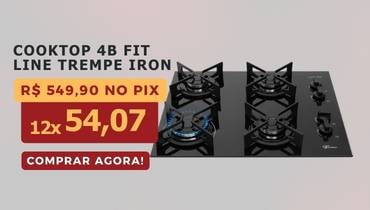 Cooktop 4B Fit Line Trempe Iron Fischer Preto