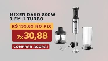 Mixer Dako 3 Em 1 800W Funcao Turbo Inox 220V Preto