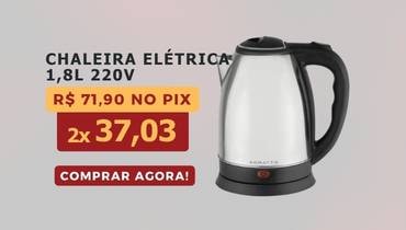  Chaleira Elétrica 1,8 Litros Agratto 220V Inox