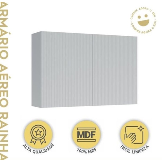 Aéreo 120Cm 2 Portas Rainha Nesher Branco