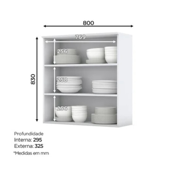Aereo 2 Portas 0,80Cm Americana Henn Branco