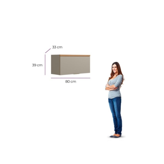 Aereo 80Cm Simples  Allure Linea Brasil Jequitiba/Gris Fosco