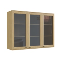 Aéreo De 120Cm Com Vidro Nova Dubai Louro Freijo Champan Aéreo De 120Cm Com Vidro Nova Dubai Louro Freijo Champan