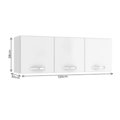 Aéreo Light 120 Cm 3 Portas Irm Branco