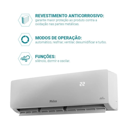 Ar Condicionado Philco Inverter 9Mil Btu Frio