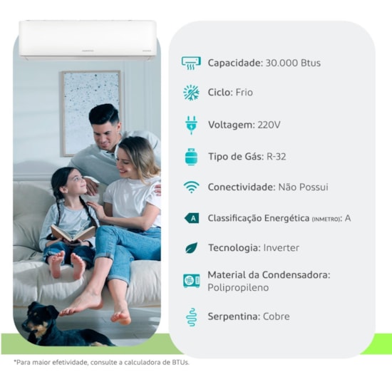 Ar Condicionado Split 30.000 Btu Lcst30f Inverter Agratto Branco