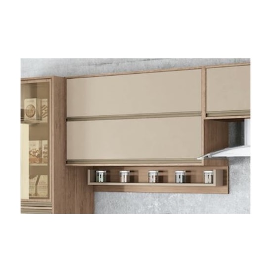 Armario Aéreo 120Cm Basculante New Atena Salmão Nude Armario Aéreo 120Cm Basculante New Atena Salmão Nude