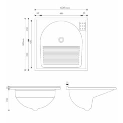Armário Kit Com Tanque Amélia  61,5X61cm Rorato Branco/Pedra Gelo