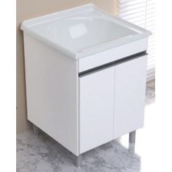 Armário Kit Com Tanque Amélia  61,5X61cm Rorato Branco/Pedra Gelo