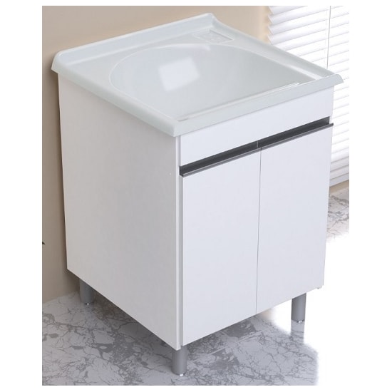 Armário Kit Com Tanque Amélia  61,5X61cm Rorato Branco/Pedra Gelo