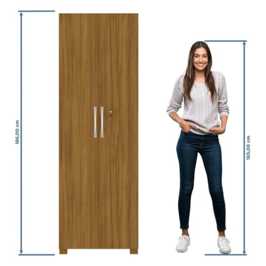 Armário Multiuso 2 Pts Com Chave Notável Freijo Trend