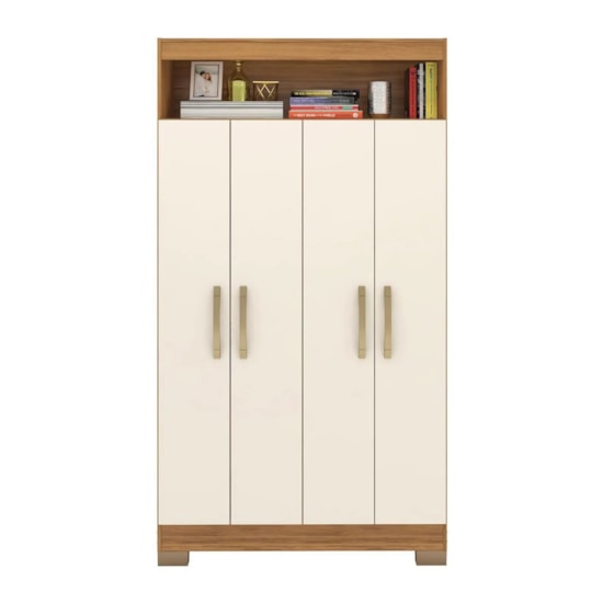 Armario Multiuso 4 Portas E Nicho Nt4040 Freijo Off White