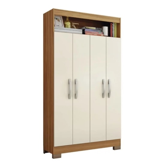 Armario Multiuso 4 Portas E Nicho Nt4040 Notável Freijo Off White