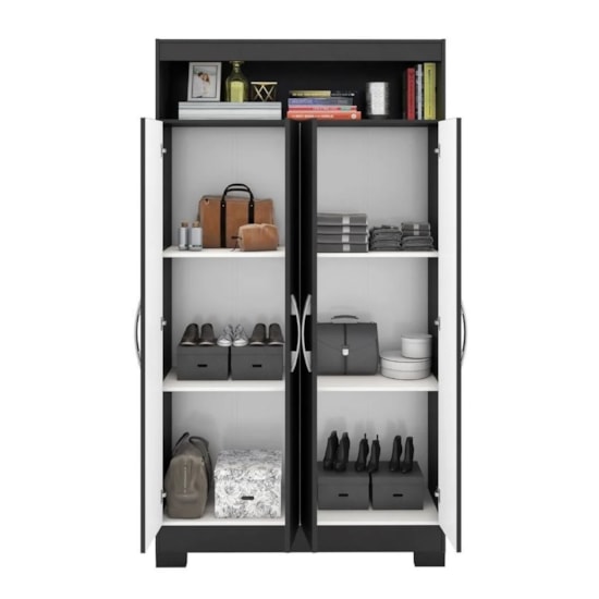 Armario Multiuso 4 Portas E Nicho Nt4040 Notável Preto