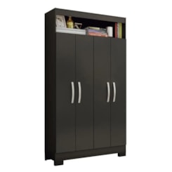Armario Multiuso 4 Portas E Nicho Nt4040 Notável Preto