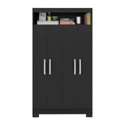 Armario Multiuso 4 Portas E Nicho Nt4040 Preto