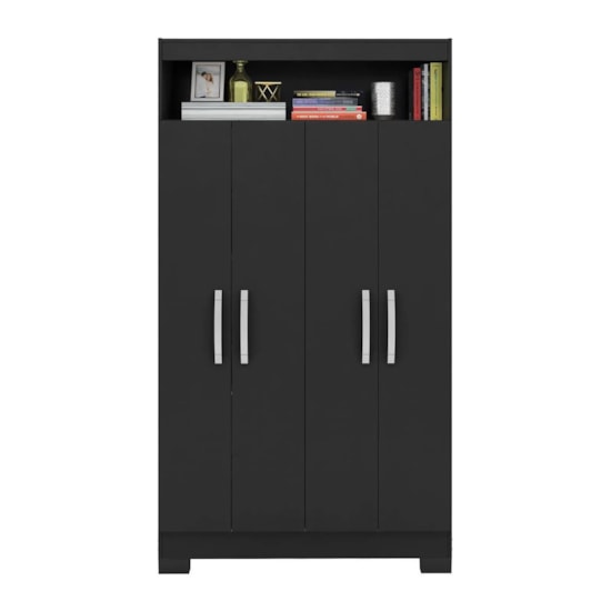 Armario Multiuso 4 Portas E Nicho Nt4040 Preto