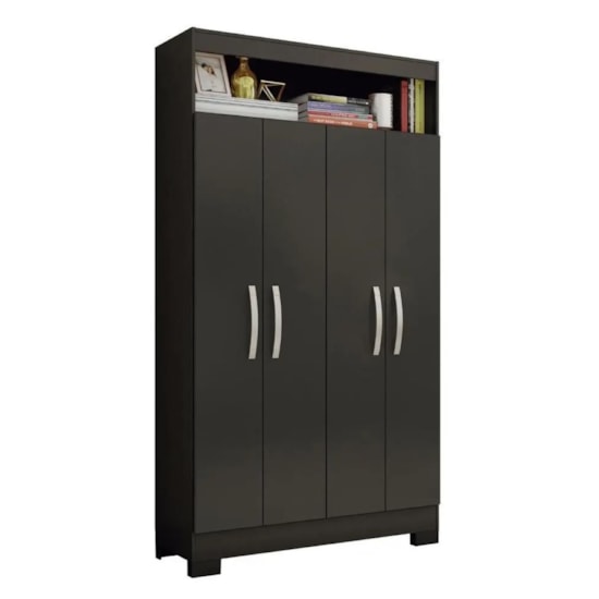 Armario Multiuso 4 Portas E Nicho Nt4040 Preto