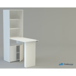 Armário Multiuso Com Mesa De Apoio Goiás Branco Armário Multiuso Com Mesa De Apoio Goiás Branco