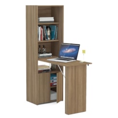 Armário Multiuso Com Mesa De Apoio Goiás Castanho Armário Multiuso Com Mesa De Apoio Goiás Castanho