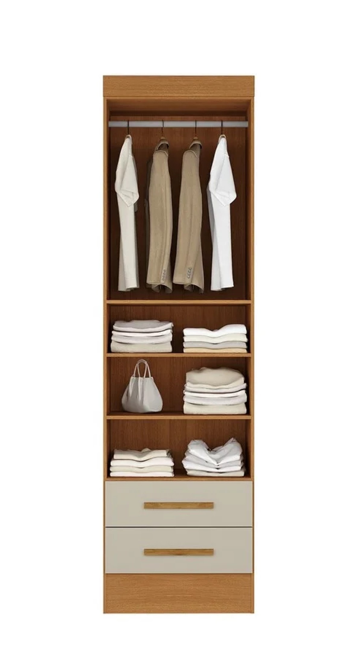 Armario Multiuso Genius 2P 2G Rodial Cinamomo Off White - Eletrolar