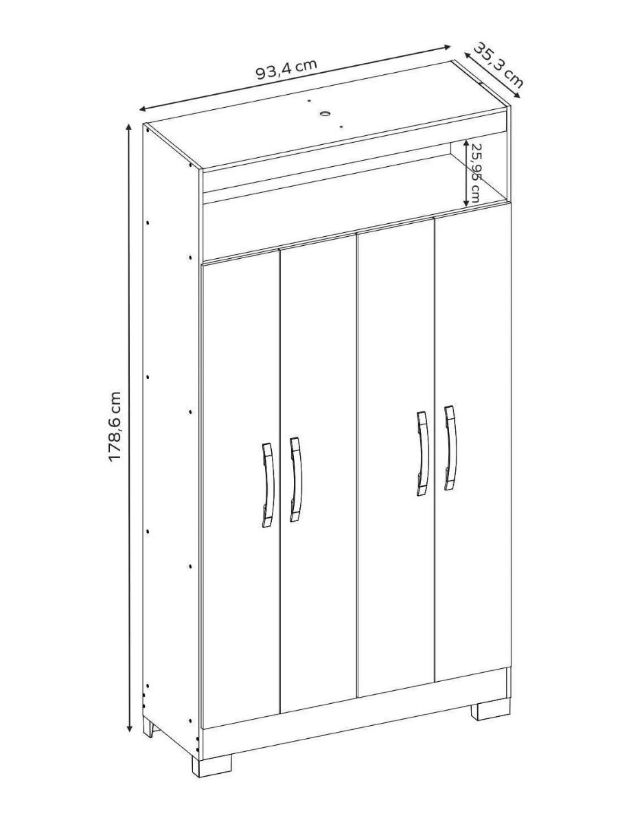 NOBInoBItA  Armario Multiuso Nt4040 Notável Freijo Off White - Eletrolar