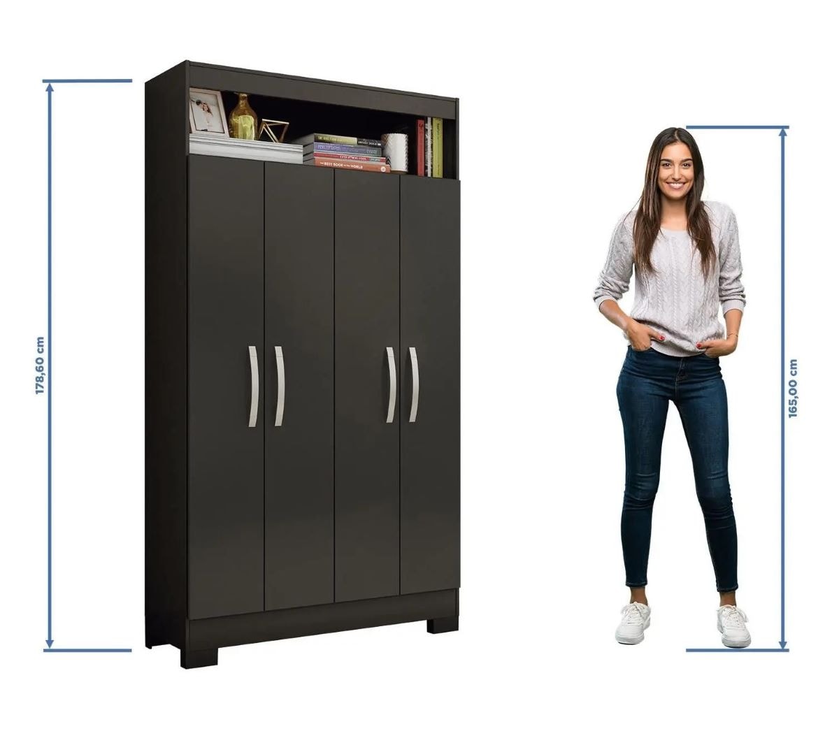 Armario Multiuso Nt4040 Notável Preto - Eletrolar