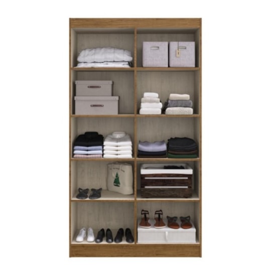 Armário Roupeiro Multiuso Dueto Doripel Off Nogueira Armário Roupeiro Multiuso Dueto Doripel Off Nogueira