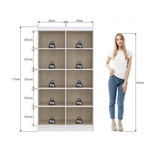 Armário Roupeiro Multiuso Dueto Doripel Off Nogueira Armário Roupeiro Multiuso Dueto Doripel Off Nogueira