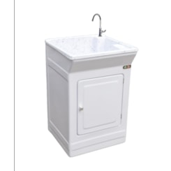 Armario Tanque 40L Base P/Torneira Granitado Branco