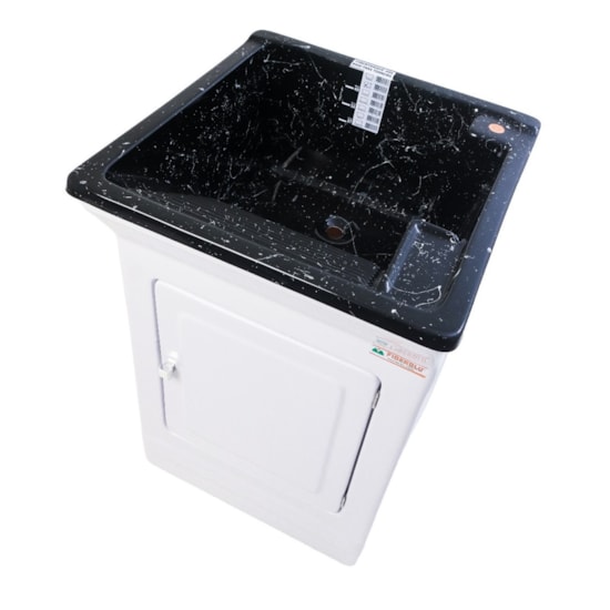 Armario Tanque 40L Base P/Torneira Granitado Preto