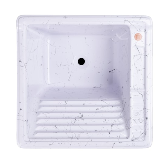 Armario Tanque Bancada 40L Chicago Mol Granitado Branco
