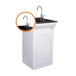 Armario Tanque Bancada Fibra 20 Litros B Granitado Preto