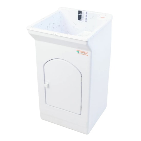 Armario Tanque Bancada Fibra 20 Litros Base Para Torneira Granitado Branco