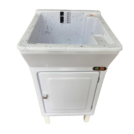 Armario Tanque Bancada Fibra 20 Litros Viena Granitado Branco