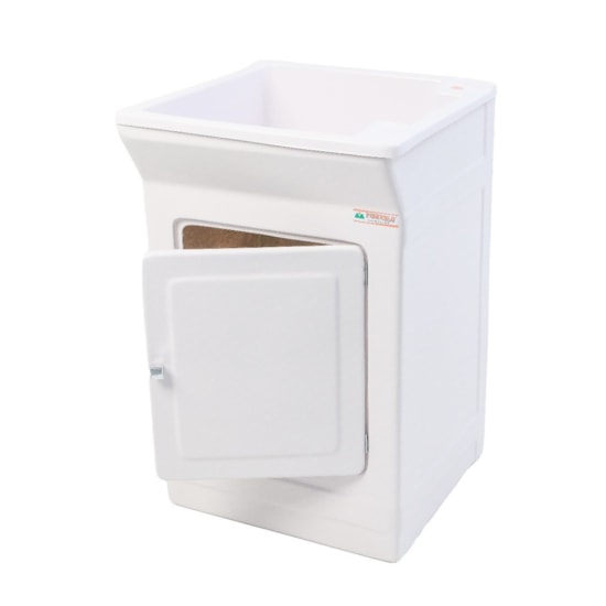 Armario Tanque Bancada Fibra 40 Litros Base Para Torneira Branco