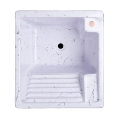 Armario Tanque Bancada Fibra 40 Litros Base Para Torneira Granitado Branco