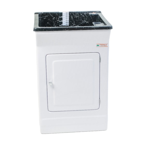 Armario Tanque Bancada Fibra 40 Litros Base Para Torneira Granitado Preto