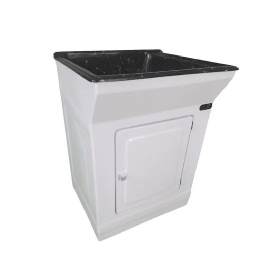 Armario Tanque Bancada Fibra 40 Litros Chicago Granitado Preto