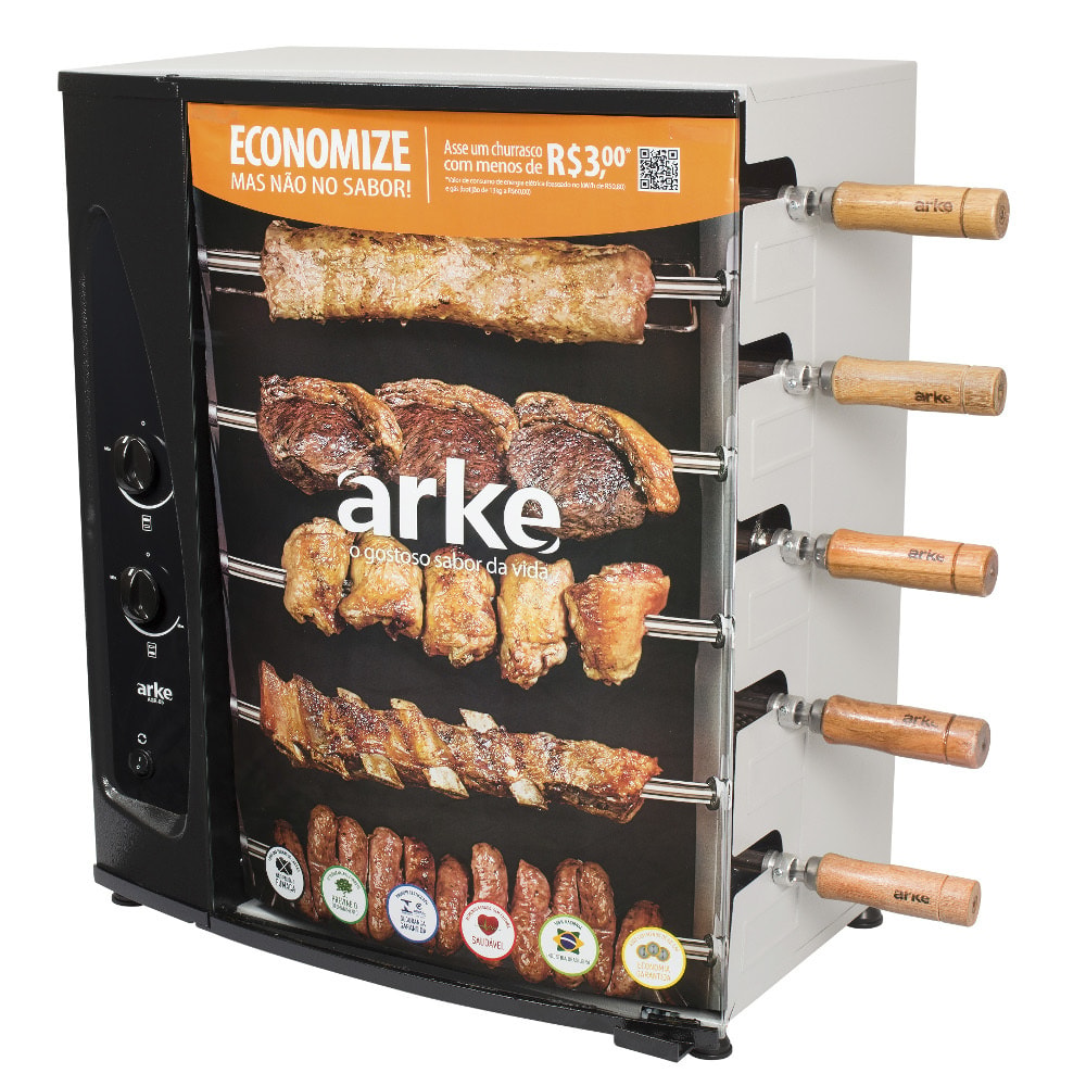 Assador A Gás Rotativo Agr-05 5 Espetos Cinza - Eletrolar